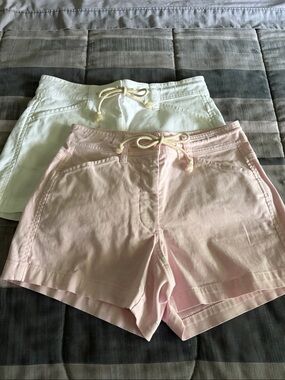 Bundle of 2 J Crew 4” Coastal Chino White / Pink size 0